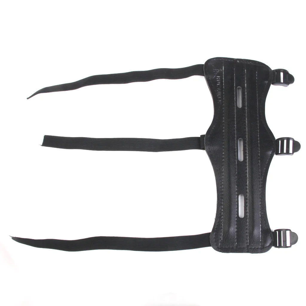 1Pcs Leather Bow Arm Guard Hand Glove 3 Straps Hand Protection Archery Armband Sleeve for Outdoor Shooting Hunting Accessories