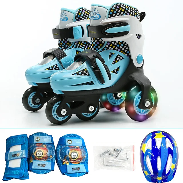 US $48.63 Kids Children Lovely Stable Balance Slalom Parallel Flashing Ice Skate Roller UNBreak Shoes Adjusta