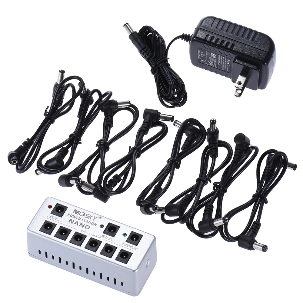 Mini Guitar Pedal Power Supply 8 Isolated DC Outputs 7 * 9V/ 1 * 12V Guitar Effect Pedal Power