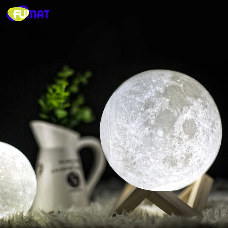 FUMAT 3D лампа с принтом Луны сенсорным переключателем Лунная меняющиеся цвета
