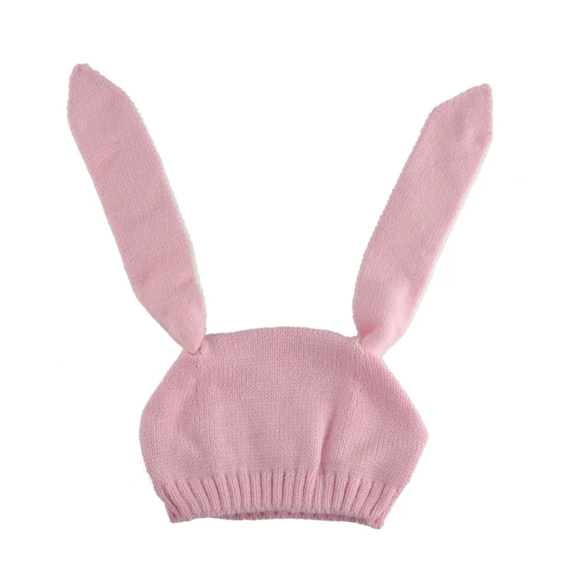 

Kids Photo Props Cute Quality Soft Baby Hats Rabbit Ears Knitted Autumn Winter Girls Caps Lovely Infant Toddlers Beanies