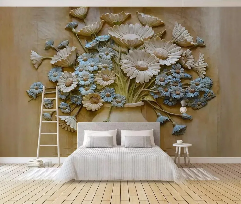 Beibehang пользовательские обои 3D тисненая Цветочная композиция для вазы задний план настенная живопись обои домашний декор