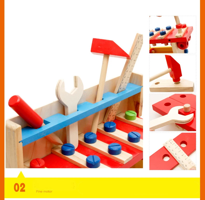 Игрушки для маленьких детей детские деревянные Многофункциональный набор инструментов обслуживания коробка деревянная игрушка Baby