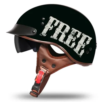 

New Arrival Vcoros Vintage Motorcycle Helmet 3/4 Open Face Scooter Helmet Man Women Retro Vespa Helmet