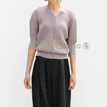 Модный Стиль Футболки Половина рукава свободные fold v-образным вырезом футболки