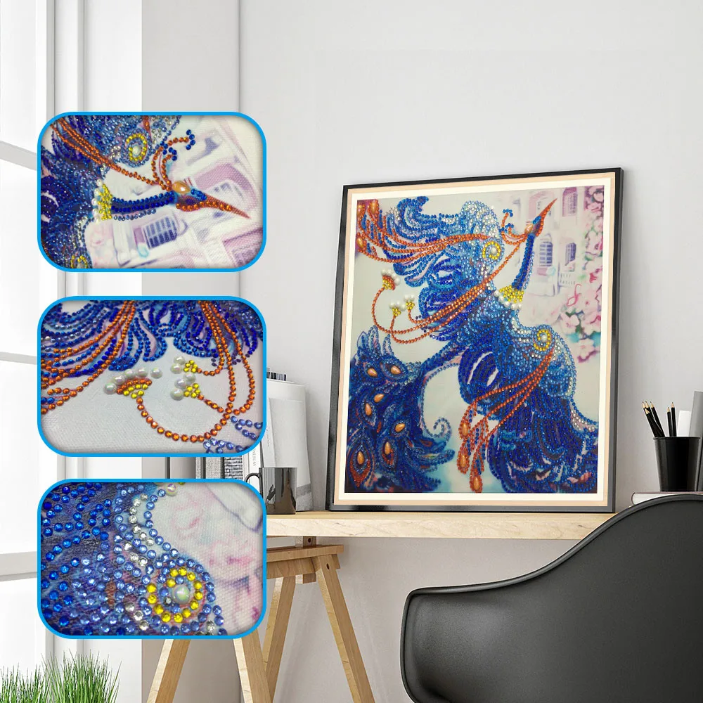 

Special Shaped Diamond Painting life trees peacock owl flower DIY 5D Partial Drill Cross Stitch Kits Crystal Rhinestone Arts K4