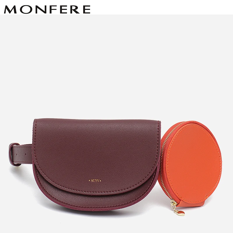 

MONFERE Fashion Style Women Shoulder Belt Bag Brand Designer Vegan Leather Waist Bag Hand Free Bags Lady Pouch Belt Waist Pack