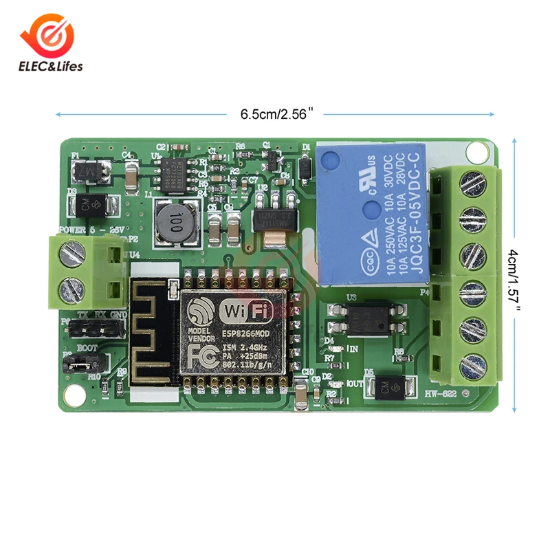 DC 12 V 24 V Релейный Щит WiFi плата беспроводной модуль ESP8266 ESP-12F сетевой релейный модуль переключатель управления выход 220 V 10A ESP12F