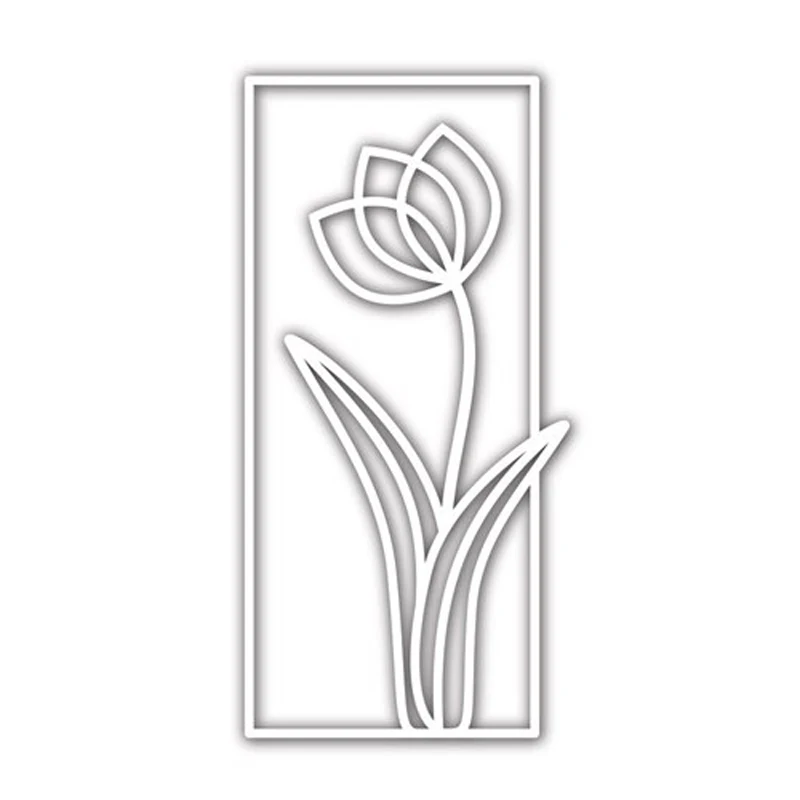 

Flower Tulip Frame Metal Cutting Dies DIY Decorative Embossing Scrapbooking Craft Create Greeting Card Stencil dies cut 2019 New