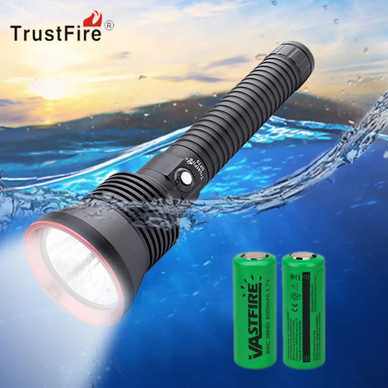 TrustFire Мощный 3200LM XHP-70 светодиодный светильник для дайвинга 70 м подводный светильник для дайвинга Водонепроницаемый светодиодный светильник-вспышка фонарь светильник - Испускаемый цвет: changeable