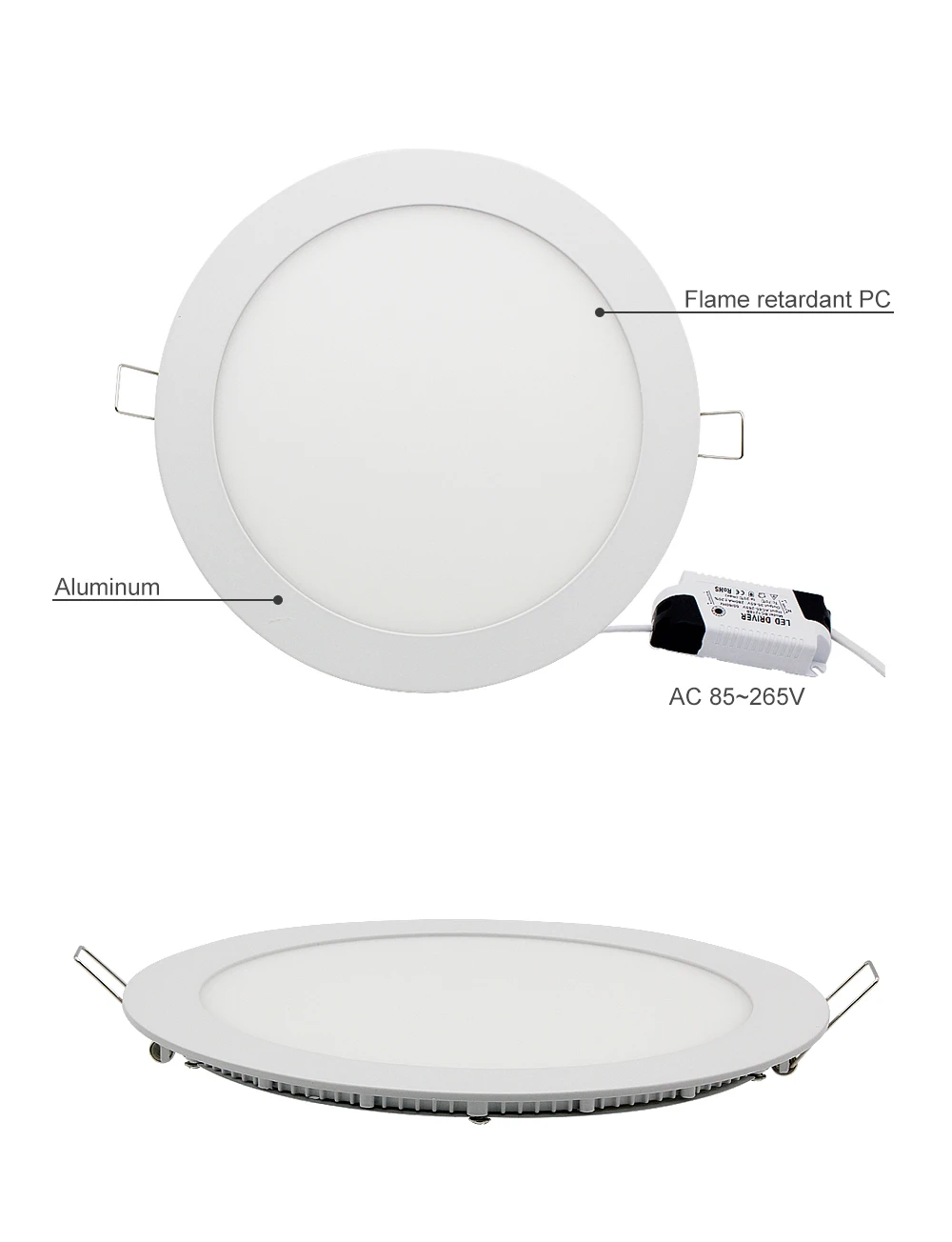 LED Downlight Square Round Lamp 3W 6W 9W 12W 15W 18W Dimmable Ceiling Recessed Bulb AC 85-265V SMD 2835 Panel Light With Driver