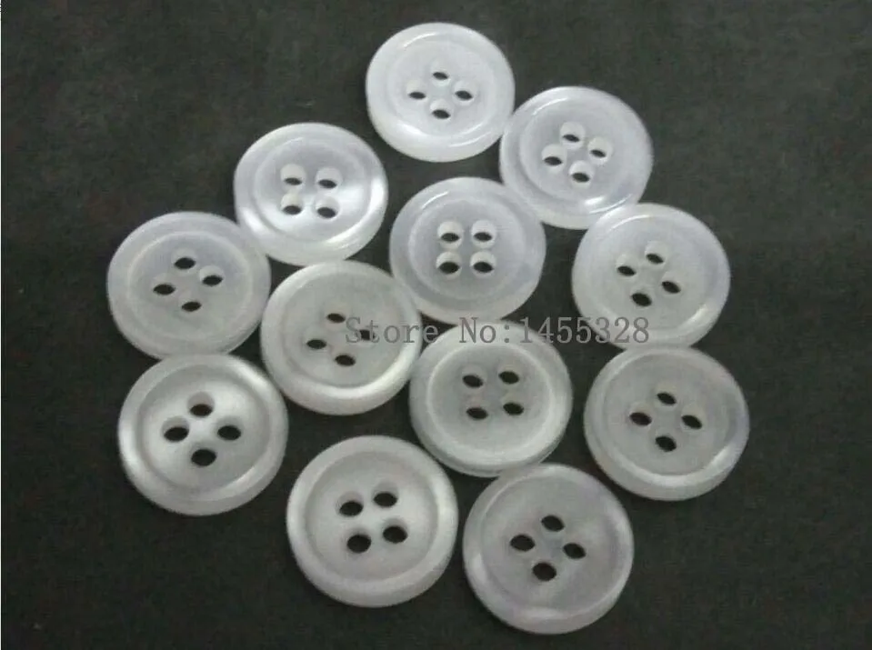 

Wholesale 10mm Pearl white 4-hole plastic buttons sewing buttons resin buttons free shipping 2015062506