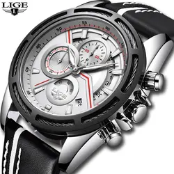 LIGE для мужчин s часы LIGE top бренд класса люкс для мужчин's Военная Униформа спортивные часы для мужчин повседневное кожа