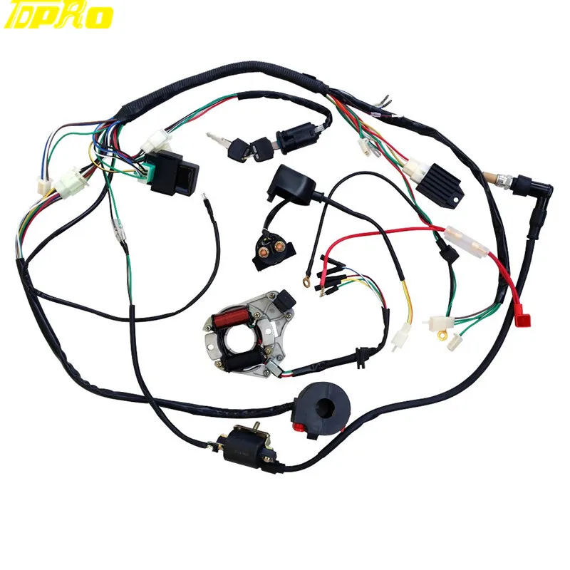 

TDPRO High Quality Complete Electrics All Wiring Harness Solenoid Coil Wire Loom Assembly For QUAD / ATV Parts Replacement Work