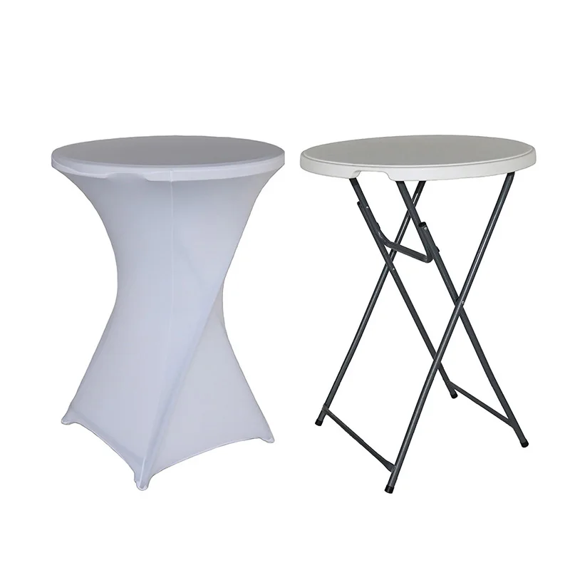  2pcs/Lot Dry bar Cocktail Covers Spandex For Wedding Decor Lycra Bistro table cloth event party 60/