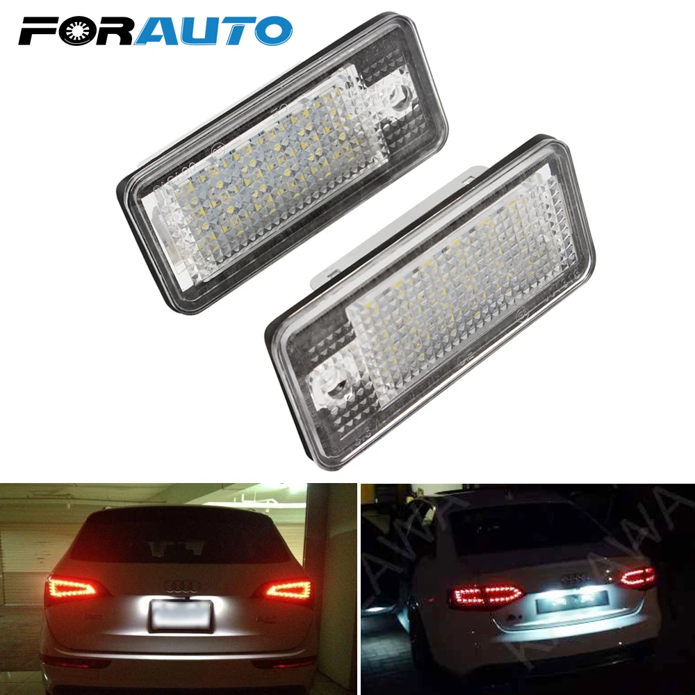 

FORAUTO 2pcs 18 LED 5W Car Styling Light Source Number License Plate Light For Audi A3 A4 A6 A8 Q7 RS4 RS4 RS6