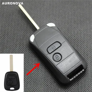 

AURONOVA for Peugeot 307 Car Key Modified& Upgrade Flip Folding 2 Buttons Remote Car Key Case Mini Car Type