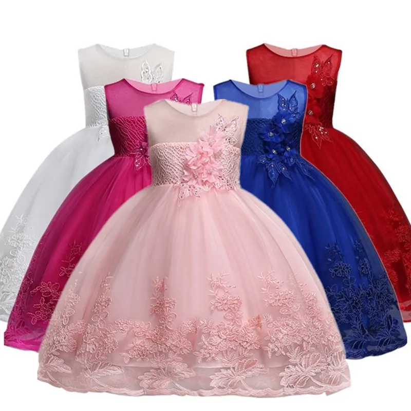 

Girl Toddler Dresses Boutique Lace Baptism Dresses kids dresses for girl Ball Gown Princess Tutu Dresses Kids Girls Wedding Gown