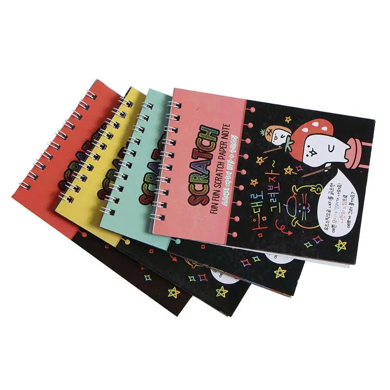 

Kids Scratch Card Painting Coil Book Children DIY Manual Coloring Paper Graffiti