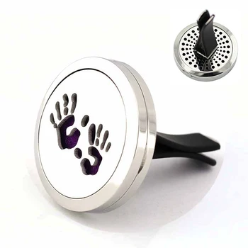 

30mm Stainless Steel Kids Hand print Design Car Air Freshener Aromatherapy Essential Oil Diffuser