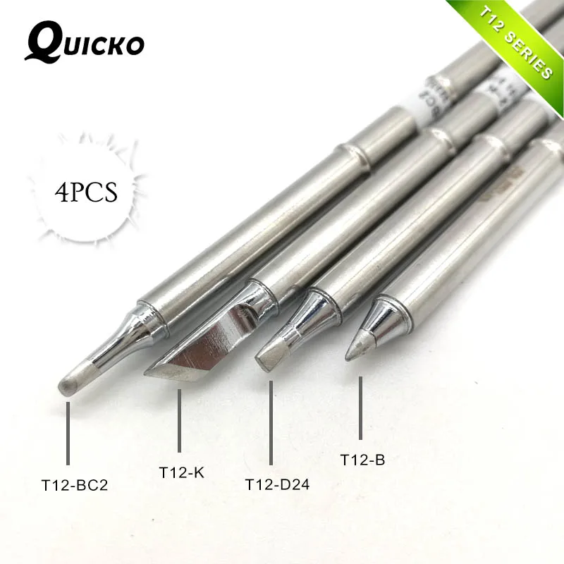 QUICKO электронный жало паяльника T12-K T12-B T12-BC2 T12-D24 припой 220v сварочный наконечник для пайки Ремонт станции