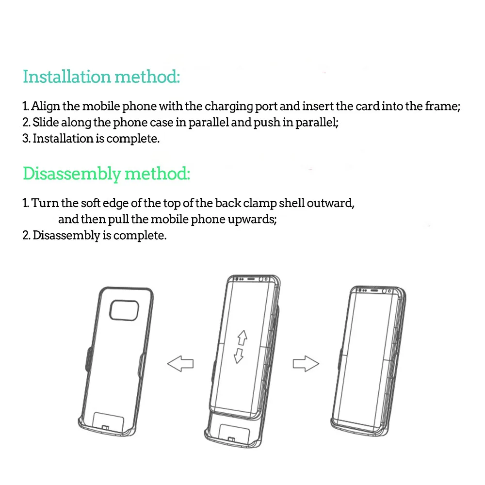 Jinxingcheng Зарядное устройство Батарея чехол для samsung S8 5000 мА/ч, задняя клипса быстрого Зарядное устройство для samsung Galaxy S8 5000 мАч 3 цвета