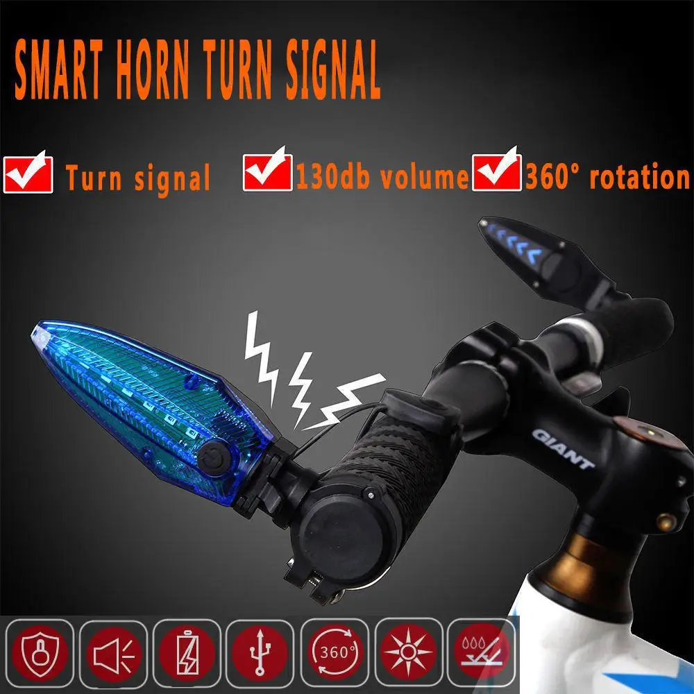 

HobbyLane Bicycle Handlebar Warning LED Lamp Waterproof Alarm Bikes Accessories