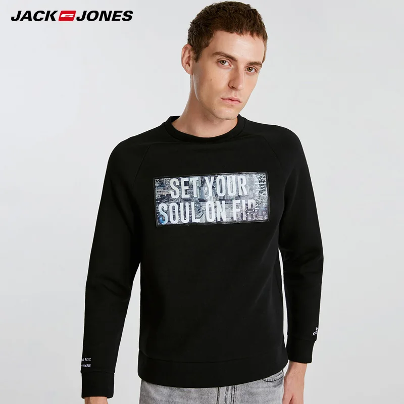 Jack Jones модный Повседневный хлопковый пуловер с О-образным вырезом и буквенным принтом для мужчин | 218333550