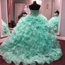 Платье из органзы, милое, vestido longo de 15 anos, пышное платье с блестками, бисерный лиф-корсет, 15 лет, платье для танцев