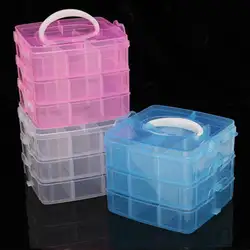 Горячая прозрачная Пластиковые Бусины Контейнер для хранения, ящики Контейнер Органайзер Чехол Ремесло хранилище инструментов сетка