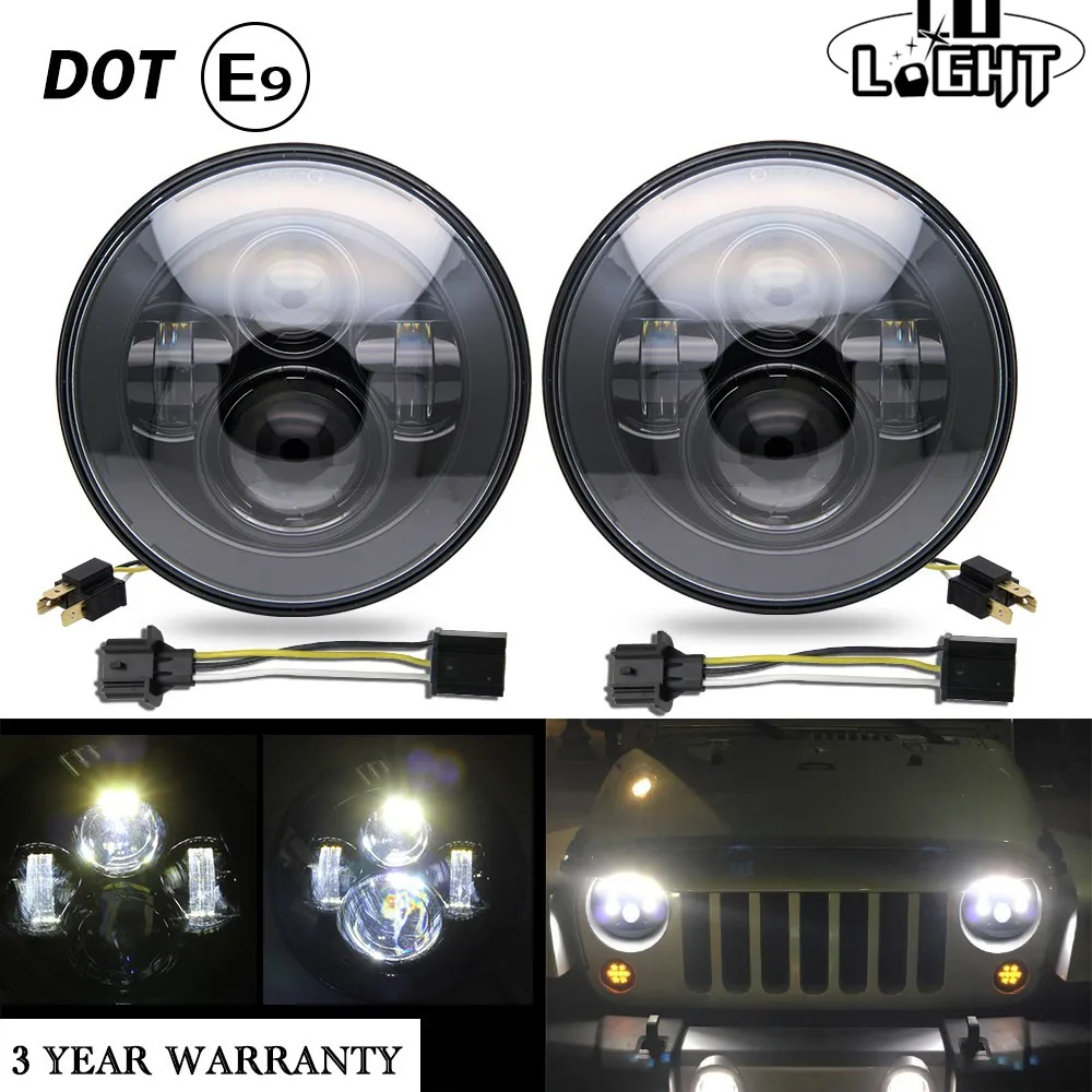 

CO LIGHT Car Front Light for Niva Lada 4X4 UAZ Headlight 50W 30W Far Near Light H4 10-30V Dc 7inch Waterproof New Led Headlights