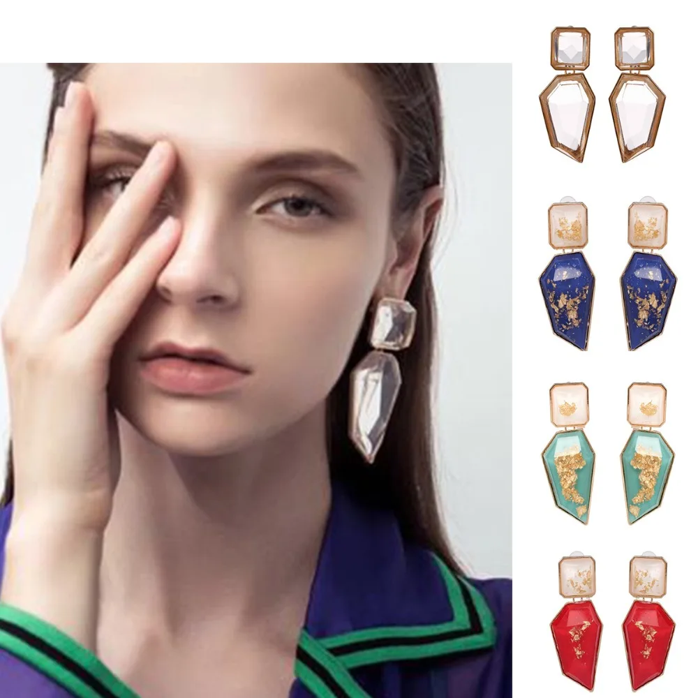 

Bohemian Long Statement Tassel Earrings Luxury Big Resin Stone Beads Tassel Earrings For Women 6 Color Choice Dangle Earring E73