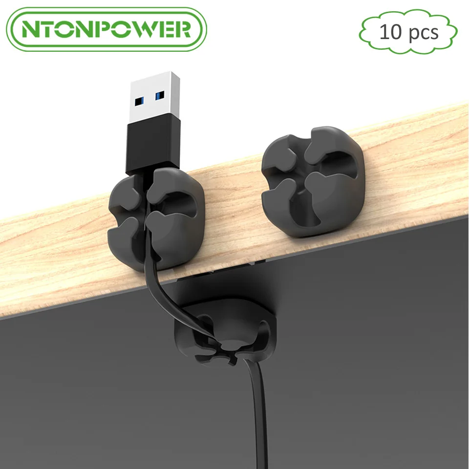 NTONPOWER CMS 10pcs Soft Silicone font b Cable b font font b Winder b font Desktop