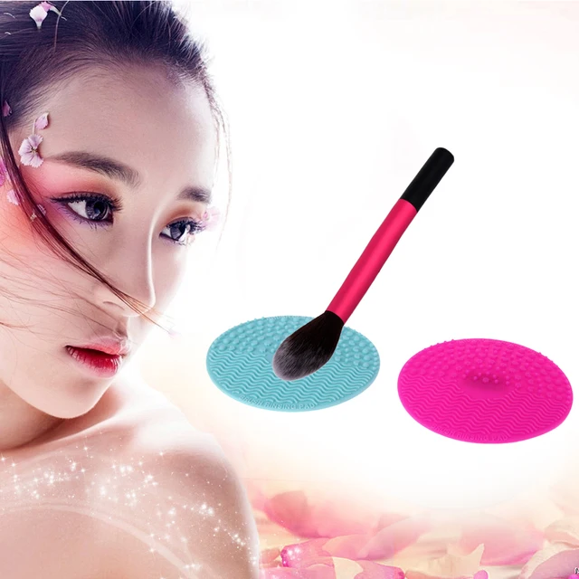 Best Offers 2pcs Silicone Cleaning Cosmetic Make Up Washing Cleaner Scrubber Tool make up brush Pad Cosmetic Cleaning Tools