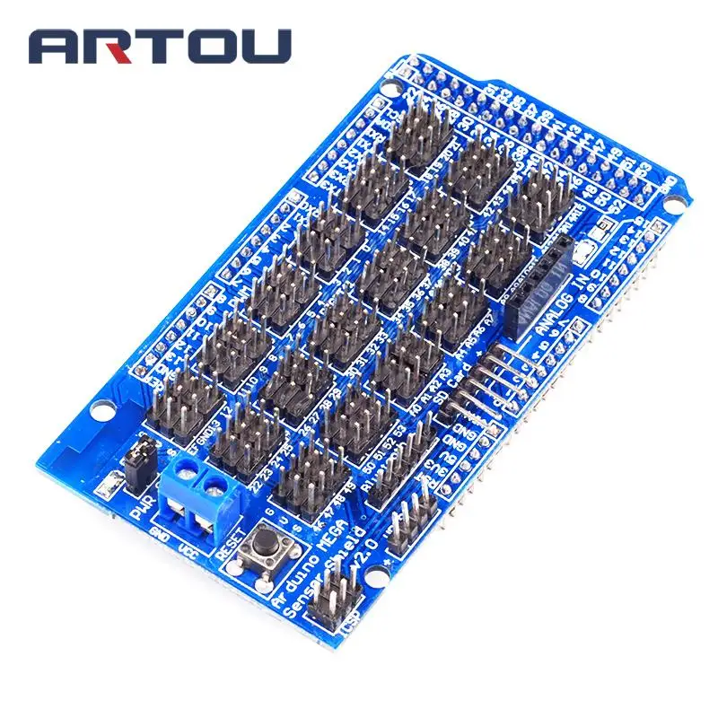 10Pcs Per Arduino Mega Sensor Shield V1.0 V2.0 Dedicato Di Espansione Scheda Di Sviluppo Mega 2560 Sup Iic Bluetooth Sd Robot Parti
