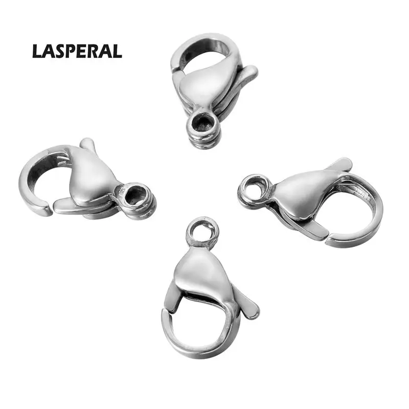 

LASPERAL 50PCs Stainless Steel Lobster Clasps For Necklaces Bracelets Clasp DIY Jewelry Findings Accessories 9/10/11/12/13mm