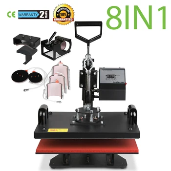 

US STOCK 8 in 1 Combo Press T-shirt 12x15 Inch Digital Swing Heat Transfer Sublimation Machine