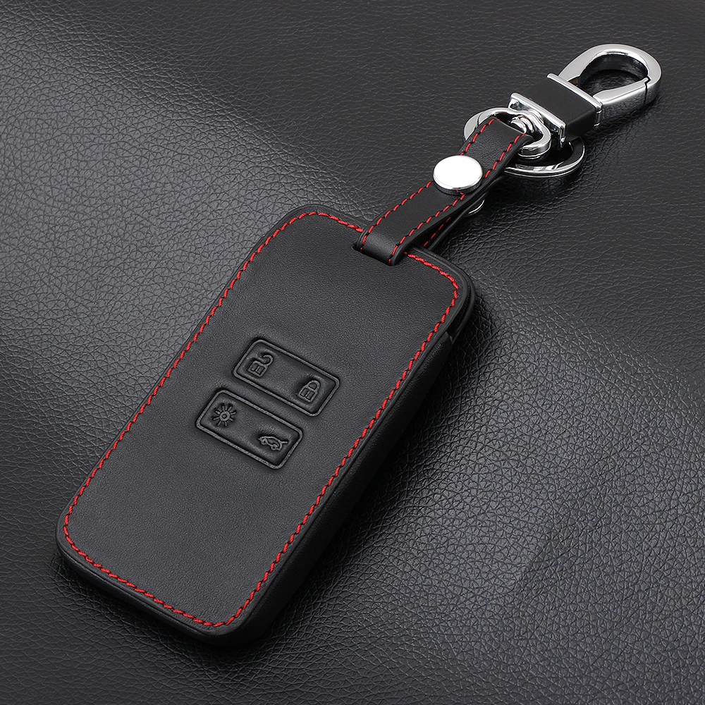 Genuine Leather Car key cover case protector Sticker for Renault koleos 2016 Renault Kadjar 2016 Keychain Keys With Key Rings