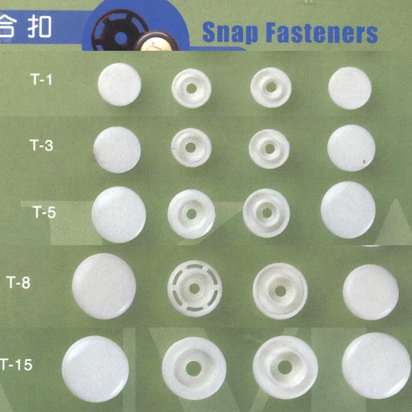 300sets/lot Five sizes plastic Black/white four parts buttons POM