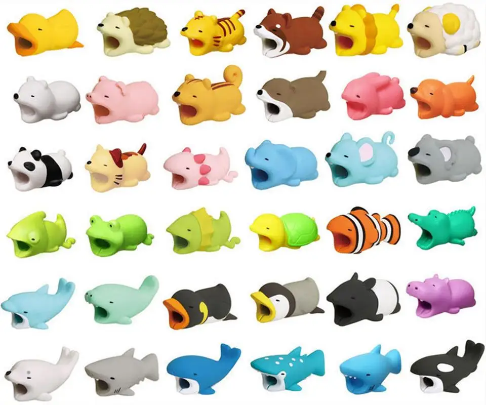 Cute Animals Usb Charger Phone Cable Organizer Bite Protector for iPhone Andriod USB Cable Charger Protector B