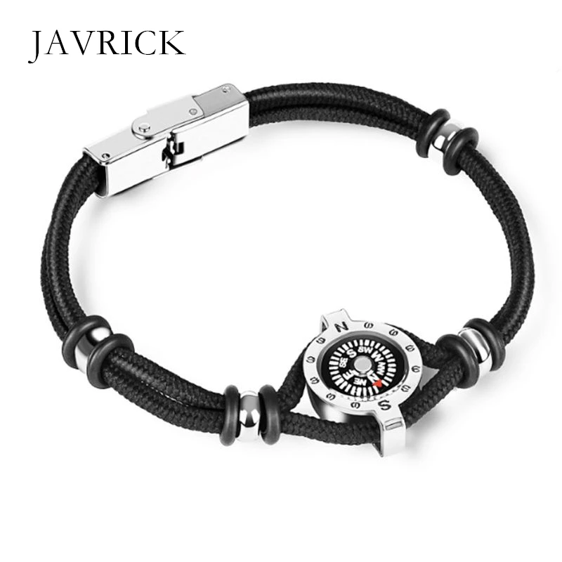 Men Women Compass Paracord Bracelet Outdoor Enthusiast Emergency Jewelry Party Accessories Holiday Birthday Gifts