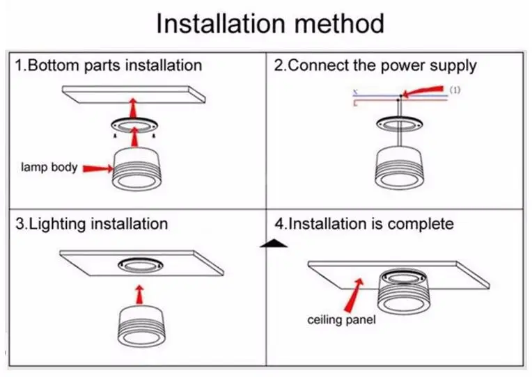 Surface Mounted COB LED Downlight COB 10W 20W 30W AC85V-265V LED Down Lights LED Ceiling lamp White/Black Housing Color