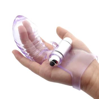 Female Masturbator Finger Sleeve Vibrator G Spot Massage Clitoris Stimulator Erotic Flirt Orgasm sex toys for Women for Lesbian 1