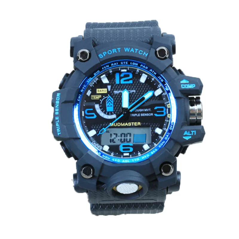 Hot sale Double movement multi functional sports electronic watch students watch Chronograph neutral fashion lovers watches