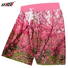 UJWI для мужчин Прохладный дропшиппинг пляжные шорты 3D печатных Творческий Peach Blossom шить Прохладный спандекс костюмы