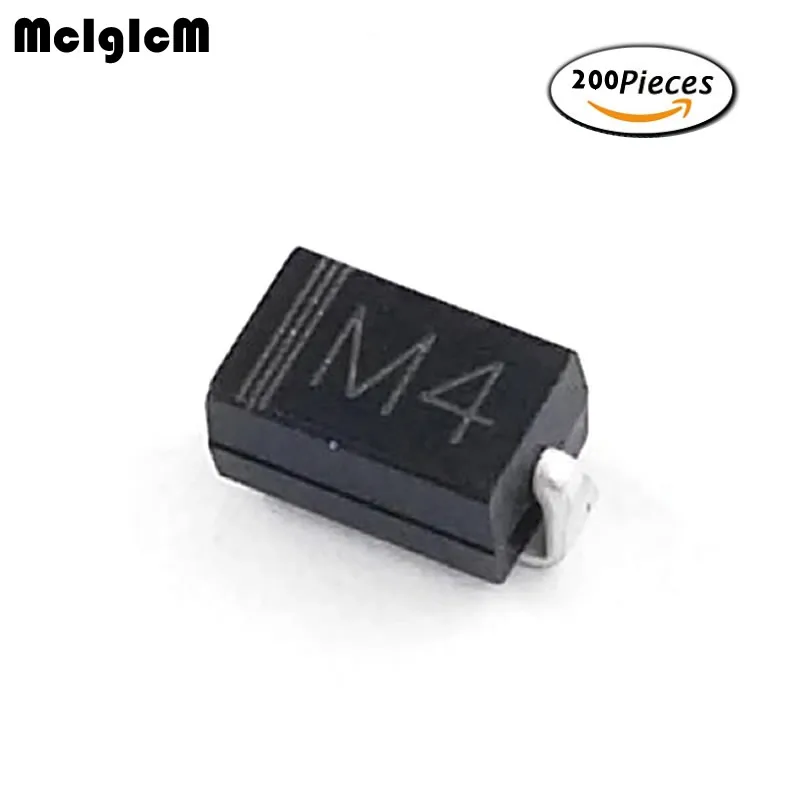 MCIGICM 200PCS M4 1N4004 DIODE SMD 1A 400V Rectifier Diode Free