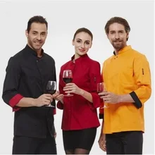 New Arrival!Unisex Long Chef Sleeve Jackets,Kitchen Hotel Work Wear,LargeConcise Breathable Uniform,3 Colors,Free Shipping,J02