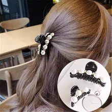 

MISM Trendy Crystal Hair Claw For Woman Headwear Girls Rhinestone Hairpins Crab Jaw Clamp Plastic Pearl Hair Clips Accessories