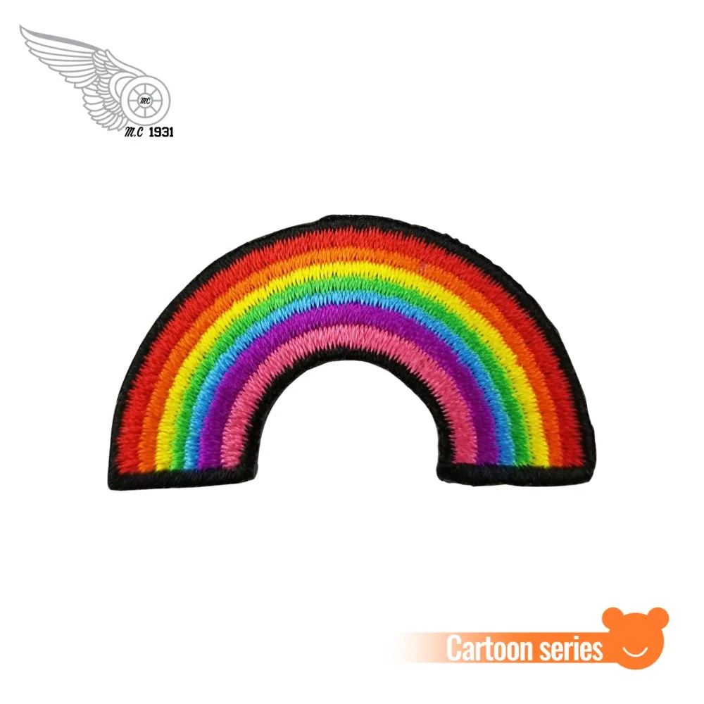 Rainbow Iron on Patches for Clothing Embroidery Apparel Accessories Cartoon Cute Patches Garment
