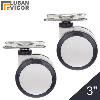 

3 inch,Medical casters/wheels,Flat panel installation,double PU wheel,Mute Wearable,For Hospital trolley Electronic equipment